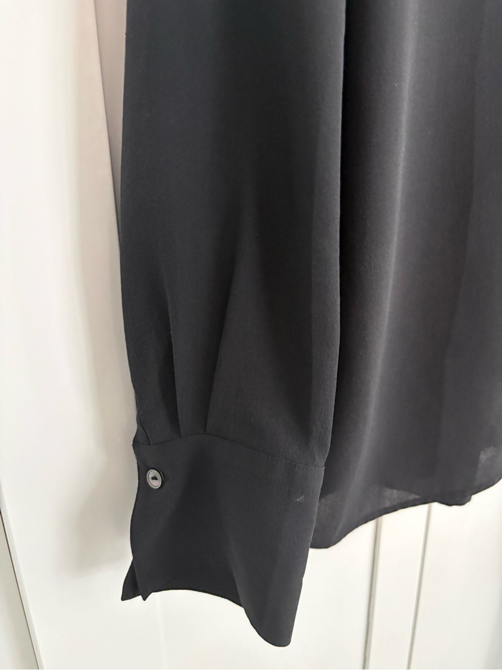 Vince Black Silk Button-Front Blouse - Picture 3 of 10